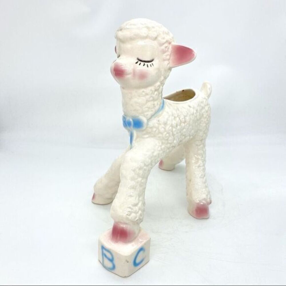 Vintage 1950’s Hand Painted Baby Lamb Planter
